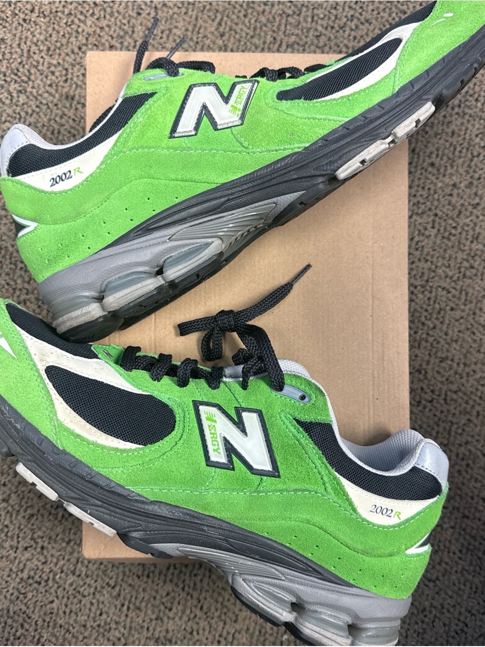 New Balance 2002R Good Vibes Pack Green - and Black Suede Mesh Sneakers